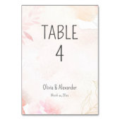 Numéro De Table Aquarelle douce Blush FlorMariage (Dos)