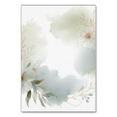 Numéro De Table Aquarelle douce Mariage vert Sage (Dos)