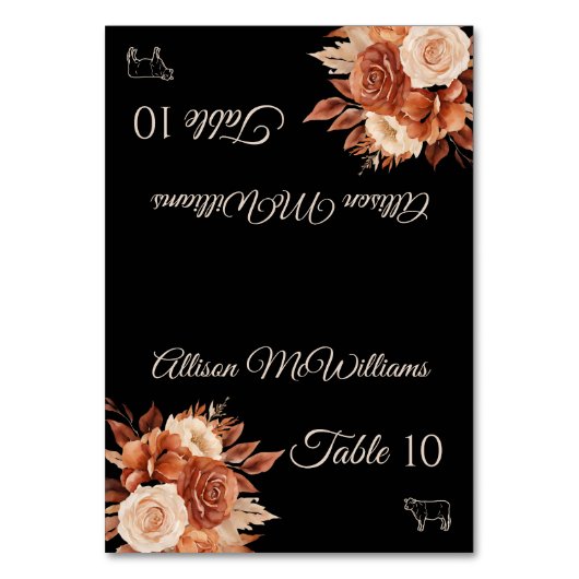 Numéro De Table Aquarelle Elégance Automne - Viande (Par défaut)