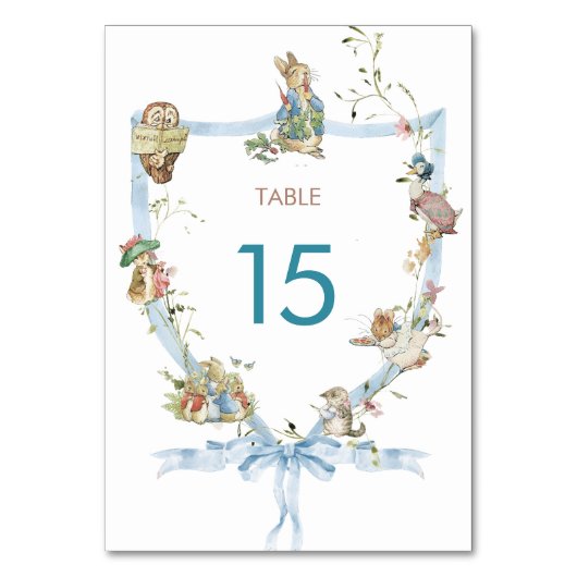 Numéro De Table Aquarelle Elegant fleur sauvage Peter Rabbit Table (Par défaut)