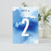 NUMÉRO DE TABLE aquarelle élégante bleu foncé cool (Debout devant)