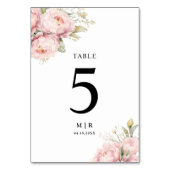 Numéro De Table Aquarelle élégante de rose pâle (Par défaut)