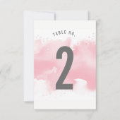 NUMÉRO DE TABLE aquarelle élégante rose blush gris (Devant)