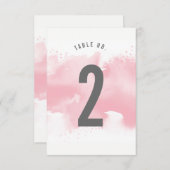 NUMÉRO DE TABLE aquarelle élégante rose blush gris (Devant / Derrière)