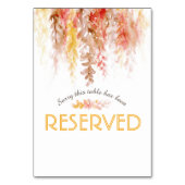 Numéro De Table Aquarelle en cascade marron orange vigne réservée (Dos)
