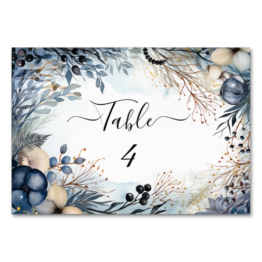 Numéro De Table Aquarelle Ethérée Delicate Foliage Serène (Devant)