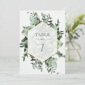 Numéro de table aquarelle Eucalyptus et verdure (Debout devant)