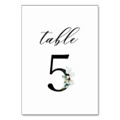 Numéro De Table Aquarelle Eucalyptus Script 5 Mariage (Dos)