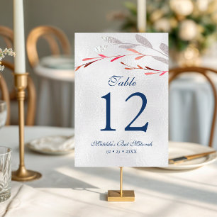 Numéro De Table Aquarelle Fleur de Succulente Botanique Bar Mitzva