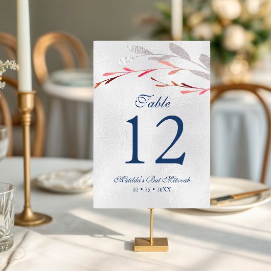 Numéro De Table Aquarelle Fleur de Succulente Botanique Bar Mitzva