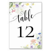 Numéro De Table Aquarelle Fleurs de mariage Fleur de rainbow Pansy (Dos)