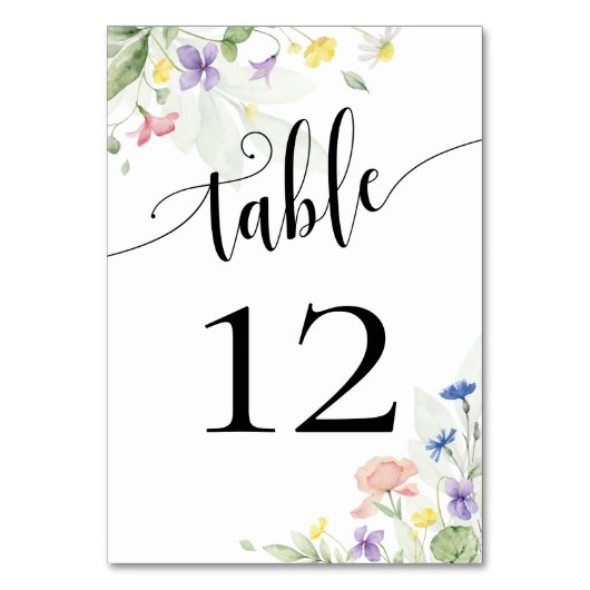 Numéro De Table Aquarelle Fleurs de mariage Fleur de rainbow Pansy (Par défaut)