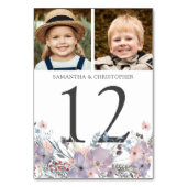 Numéro De Table Aquarelle Floral à travers les années Photo Mariag (Dos)