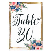 Numéro De Table Aquarelle Floral Calligraphie Numéro de tableau Ca (Dos)
