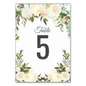 Numéro De Table Aquarelle Floral rose Mariage de crème d'ivoire (Dos)