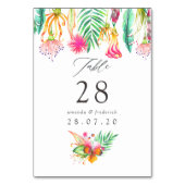 Numéro De Table Aquarelle Floral Tropical Été Mariage Plage (Par défaut)