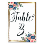 Numéro De Table Aquarelle Florale calligraphie Numéro de tableau C (Par défaut)