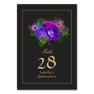 Numéro De Table Aquarelle Florale espagnole Mardi Gras Quinceañera