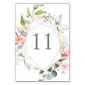 Numéro De Table Aquarelle florale, feuillage Numéro de tableau (Dos)