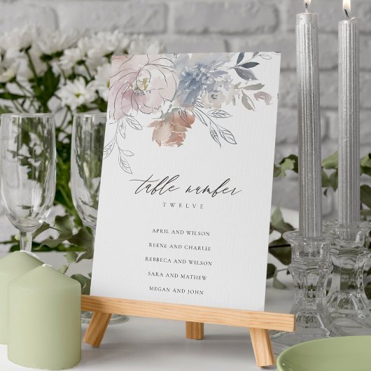 Numéro De Table Aquarelle florale Mariage floral