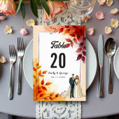 Numéro De Table Aquarelle Florale Mariée Et Mariage de automne De