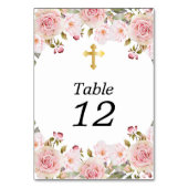Numéro De Table Aquarelle florale rose (Dos)