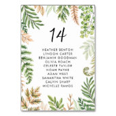 Numéro De Table Aquarelle Foliage sauvage Verdure Siège Mariage (Dos)