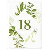 Numéro De Table Aquarelle Foliage vert sauvage Mariage personnalis (Par défaut)