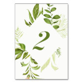 Numéro De Table Aquarelle Folithe vert sauvage Table Numéro 2 Cart (Dos)