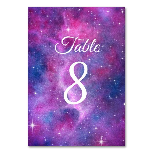 Numéro De Table Aquarelle Galaxy (Dos)