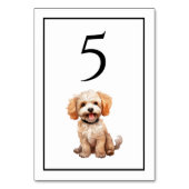 Numéro de table aquarelle Goldendoodle (Dos)