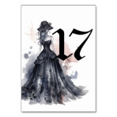Numéro De Table Aquarelle gothique florale noir mariage numérique (Par défaut)