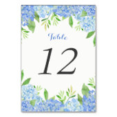 Numéro De Table Aquarelle Hydrangea Blue Floral Mariage (Dos)