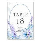 NUMÉRO DE TABLE | Aquarelle Lavande - Bleu Poussié (Dos)