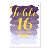 Numéro De Table Aquarelle lavande violette ombre numéro de tableau (Dos)