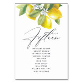 Numéro De Table Aquarelle Lemon Blossom Siège Tableau Numéro (Dos)