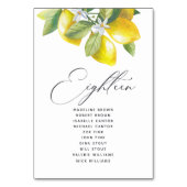 Numéro De Table Aquarelle Lemon Blossom Siège Tableau Numéro (Dos)