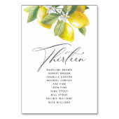 Numéro De Table Aquarelle Lemon Blossom Siège Tableau Numéro (Dos)