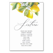 Numéro De Table Aquarelle Lemon Blossom Siège Tableau Numéro (Dos)