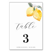 Numéro De Table Aquarelle Lemon Floral Espagnol Mariage italien (Dos)