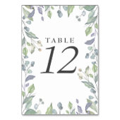 Numéro De Table Aquarelle Lilac Sage Numéros de tableau Floral (Dos)
