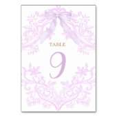 numéro de table aquarelle lilas violet élégant (Dos)