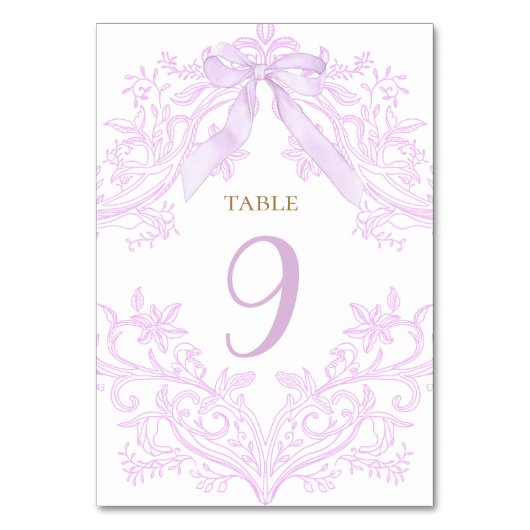 numéro de table aquarelle lilas violet élégant (Par défaut)
