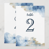 Numéro de table aquarelle Lux (Devant / Derrière)