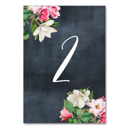 Numéro De Table Aquarelle Magnolia Fleurs Mariage Numéro de tablea (Dos)