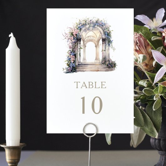Numéro De Table Aquarelle Mariage Arc Floral Photo personnalisée