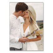 Numéro De Table Aquarelle Mariage Arc Floral Photo personnalisée (Dos)