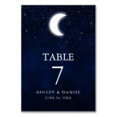 Numéro De Table Aquarelle Mariage céleste Bleu Ciel étoiles Lune (Par défaut)
