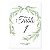 Numéro De Table Aquarelle Mariage de verdure (Par défaut)