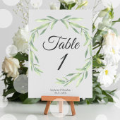 Numéro De Table Aquarelle Mariage de verdure